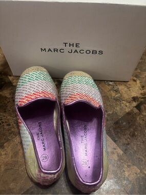 Marc Jacobs Multicolor Rainbow Woven Espadrille Flats with Purple Insole